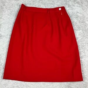Ralph‎ Lauren Vintage Solid Red Wool High Waisted Skirt Women's Size 6
